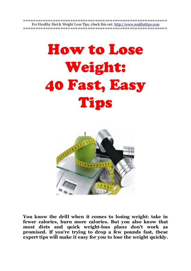40 Tips for Quick Weight Loss